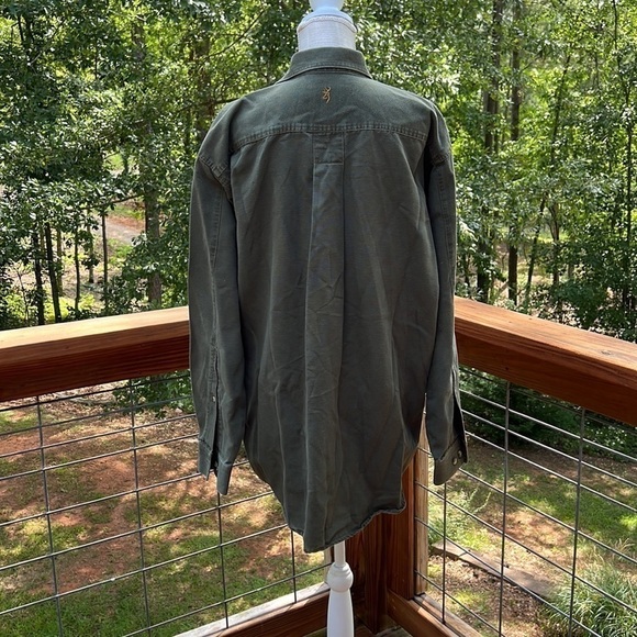 Browning Men’s 100% Cotton Long Sleeve Button Up Work Shirt size XL - Picture 7 of 9